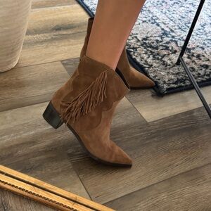 Pretty Ballerinas Brown Suede Fringe Ankle Boots Kendall Size 40